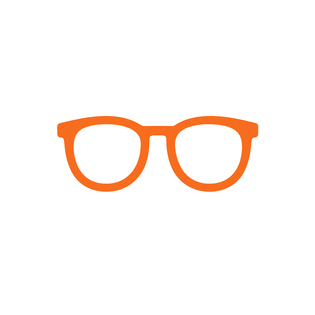 heyCarl orange glasses logo